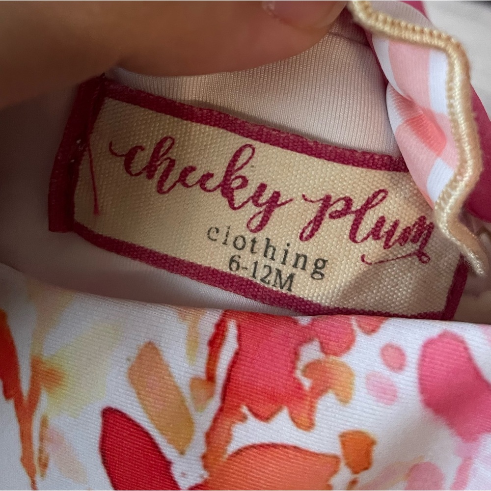 Cheeky Plum // Floral Stripe and Gingham Baby Swimsuit Set - Picture 3 of 5